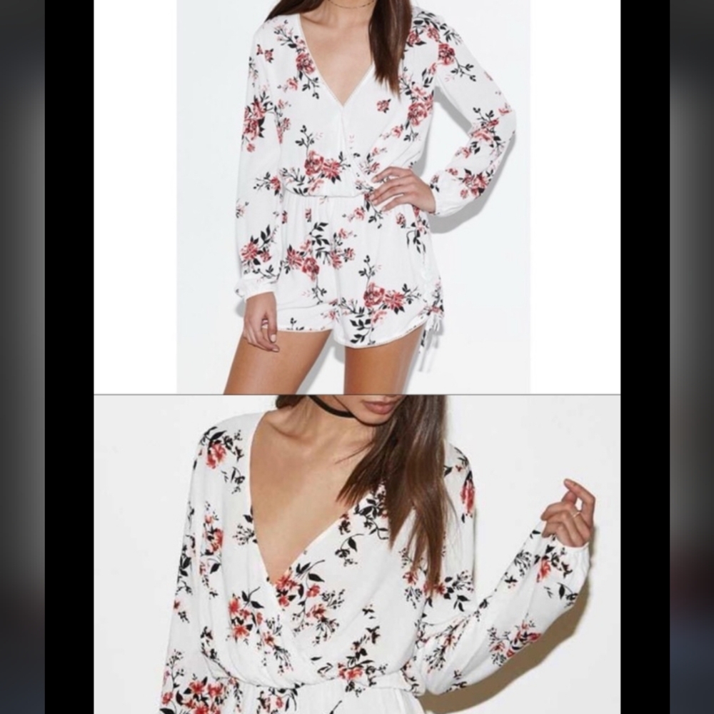 610-Kendall & Kylie White Floral Romper